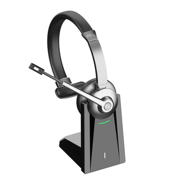ProComm™ Professional Bluetooth Headset for Microsoft Teams & Call Centers – Wireless Headset with Noise-Cancelling Microphone, USB Dongle & Charging Base – Office, VoIP & Trucker Use