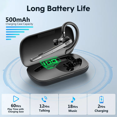 M53 Wireless Bluetooth 5.1 Headset Driving Earpiece Headphone with Dual-Mic CVC8.0 Noise Cancelling