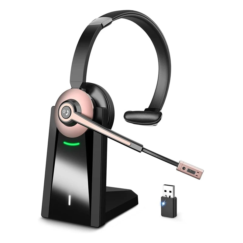 ETCS -Wireless Headset, Bluetooth Headset With Noise Canceling Microphone, Wireless Headset With USB Dongle For Home Office