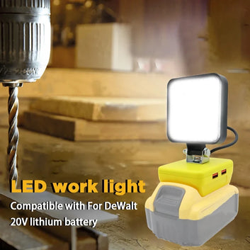 Led Light For Dewalt, Milwaukee, Makita and Bosch 18V Battery Spotlight Outdoor Work Fishing Handheld Emergency Tool Lamp