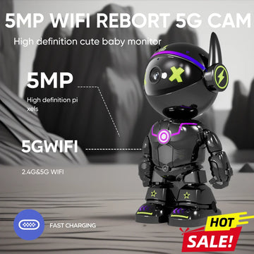 5MP PTZ WIFI IP Camera Wireless Home Security Robot Camera 360° Two Way Audio Auto Tracking Invisible Lens Indoor Baby Monitor