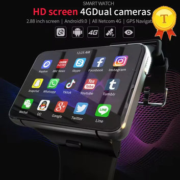 DM100 4G Smart Watch WiFi Bluetooth Android OS Smartwatch 2.86 Inch Full Touch Screen 32GB RAM Dual Cameras Sports Smart