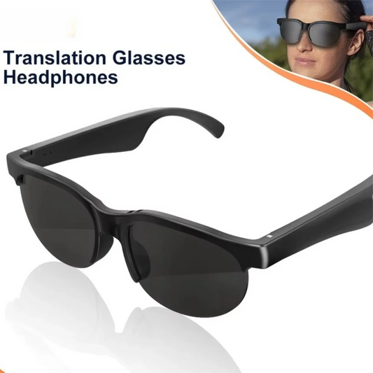 Translation AI Smart Glasses 144 Languages AI Real Time Bluetooth Glasses Earphones IPX4 Waterproof Bluetooth 5.4 Sunglasses