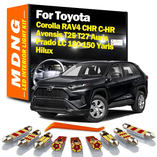Canbus Interior LED Light Kit For Toyota Corolla RAV4 Yaris Hilux CHR C-HR Avensis T25 T27 Auris Prado LC 120 150 Accessories