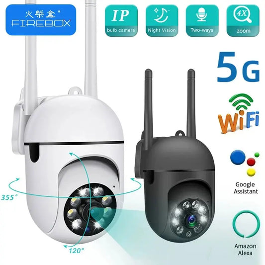 5GHZ PTZ WIFI IP Wireless Camera Auto Track 4X Zoom Security Cam Full Color Night Vision CCTV Surveillance Network Camera