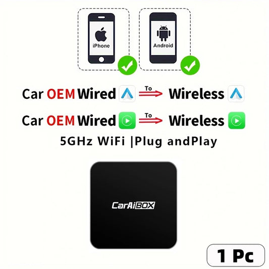 CarAIBOX 2in1 Wireless CarPlay Dongle Wireless Android Auto Box For Car Radio with Wired CarPlay