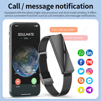 LIGE Call Reminder Smartwatch Band for Men Women Sports Fitness Tracker Smart Bracelet Heart Rate Blood Oxygen Monitor Pedometer