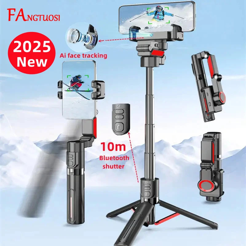 AI face tracking Tripod for Smartphone Stabilizer 360 Auto Rotation Follow Gimbal with Remote Selfie tripod For Vlog
