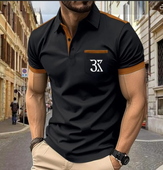 Summer Men's Casual Polo Shirt - Short Sleeved, Printed Collar, Fashionable Business Sporty T-Shirt