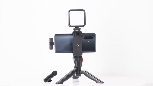 MAMEN Vlogging Kit Equipment Phone Tripod with 2.4G Wireless Lavalier Microphone for iPhone Android Smartphone Tablet SLR Camera