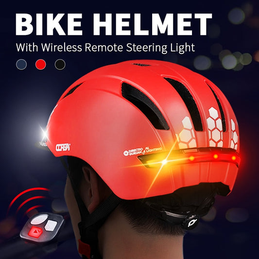 Bike Helmet With LED Turn Signal Light USB rechargeable Smart Bicycle Helmet Back Lamp Safety Night Riding Warning Waterproof