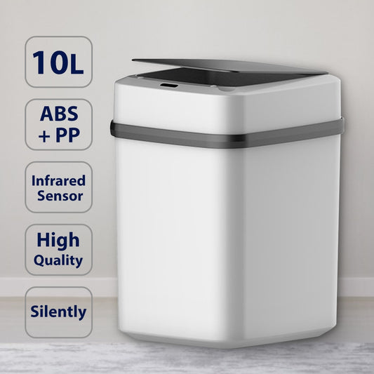 10L Automatic Intelligent Sensor Smart Trash Can Dustbin Lid Motion Detector Kitchen Bedroom Energy-Saving No Noise Waste Bin
