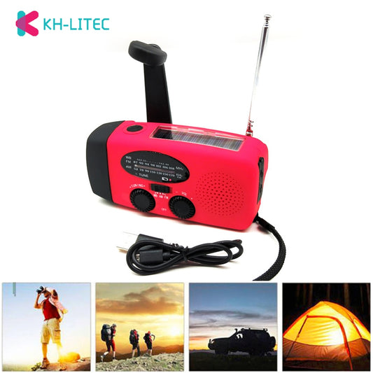 3 in1 Emergency Charger Hand Crank Generator Wind/solar light/Dynamo Powered FM/AM Radio Phones Chargers LED Flashlight