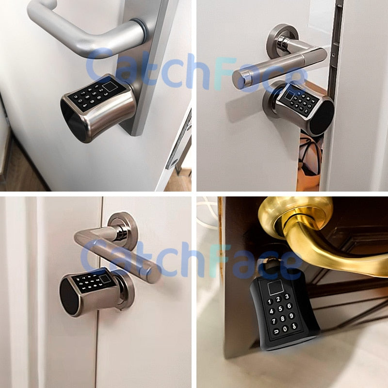Tuya APP Fingerprint Bluetooth Cylinder Lock Biometric Electronic Smart  Door Lock Digital Keypad Code Keyless Lock Home/Apartme