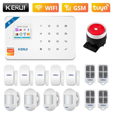 KERUI W181 WIFI GSM Home Security Tuya Smart Alarm System APP Control Wireless Door Sensor PIR Motion Detector Burglar Alarm Kit