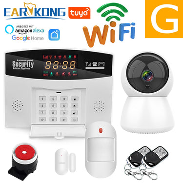Wifi GSM Alarm System Wireless Wired Detector Alarm Tuya Smart Home Security System Keyboard Screen Compatible Alexa Google Home